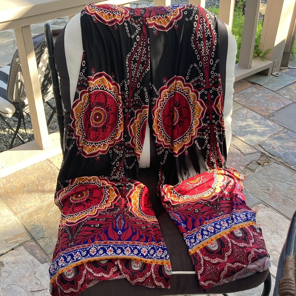 Uptown High Waisted Wide Leg Paisley Palazzo Pants
